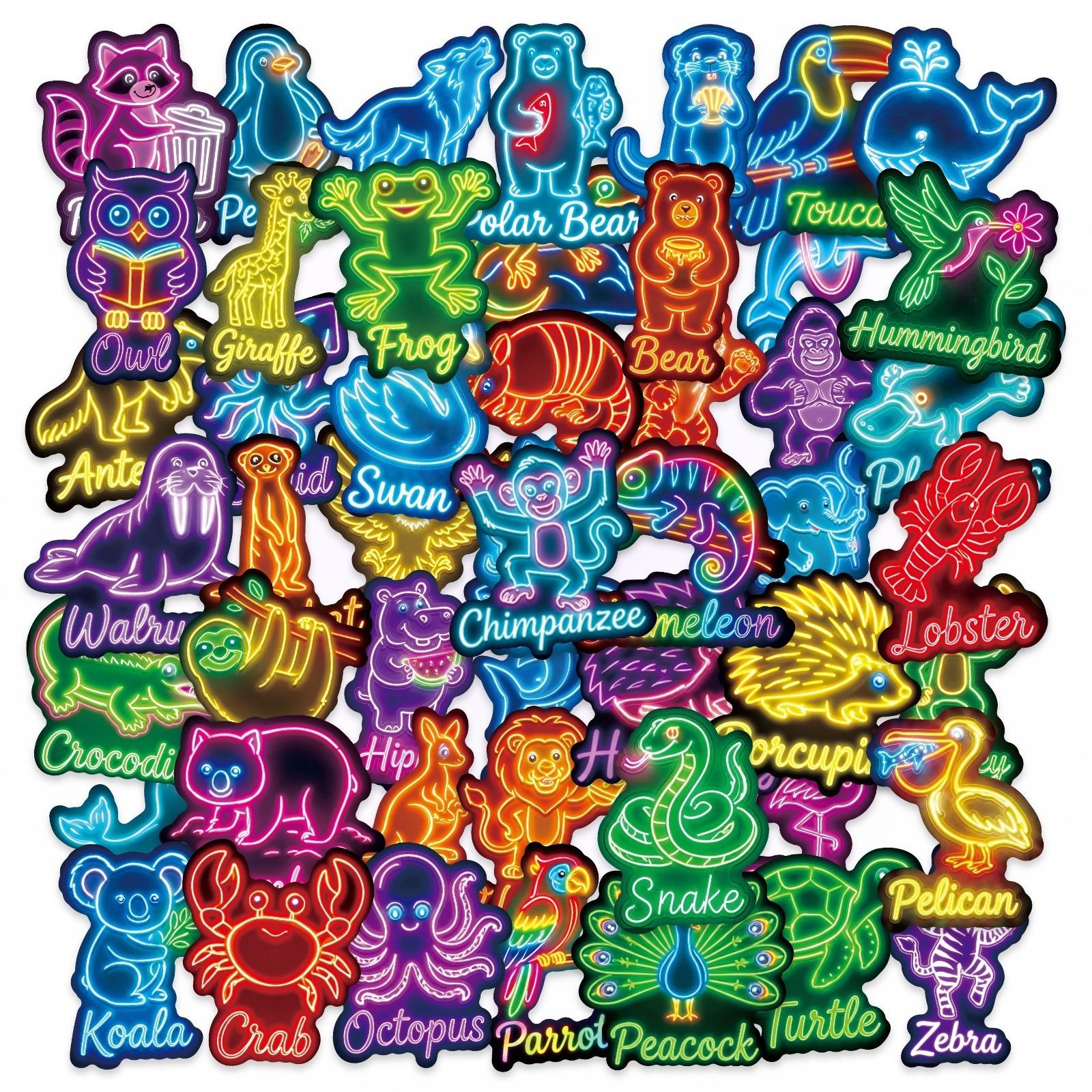 

New 50 Tide Cool Glowing Animal Stickers Wind Personality Diy Scooter Phone Case Decorative Stickers