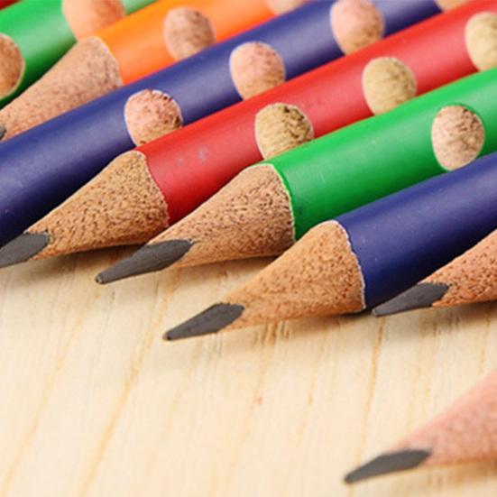 12Pcs Triangle Grip Pencil Set with Ergonomic Finger Holes Students Lead-free Pencil