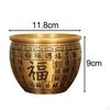 Brass Feng Shui Bowl Sculpture Bai Fu Ornament Treasure Basin for Housewarming Gift