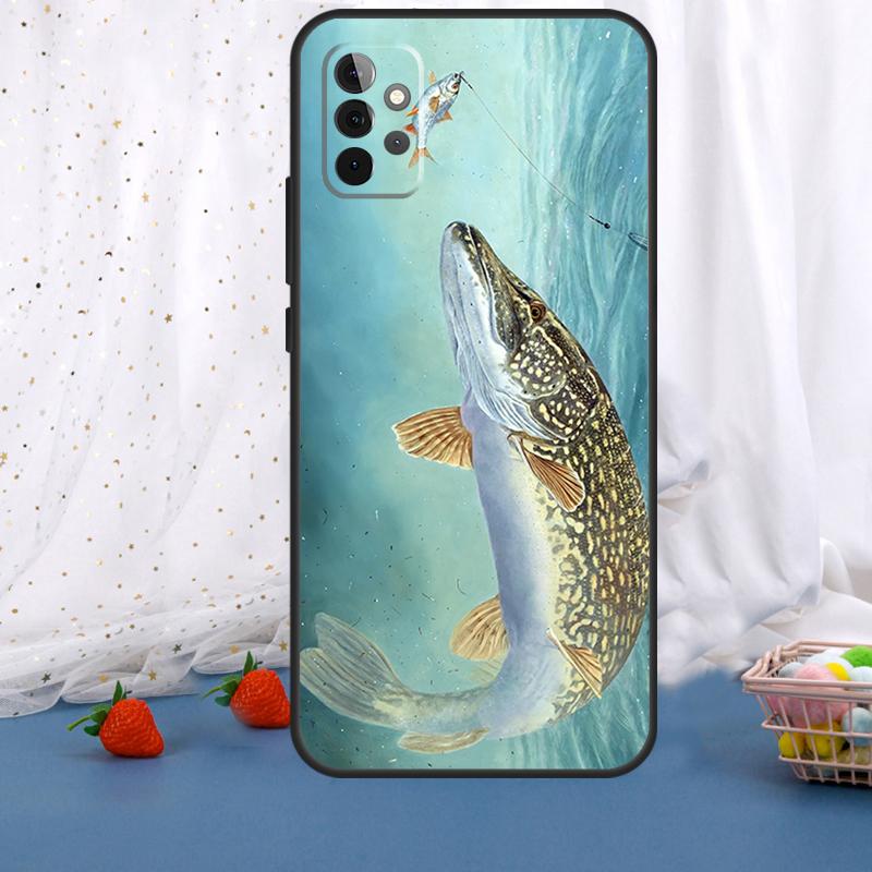 Pike Fish Fishing Lure For Samsung Galaxy A53 A33 A16 A06 A56 A36 A26 A05 A22 A32 A52 A54 A34 A14 A55 A15 A35 Case Samsung A23
