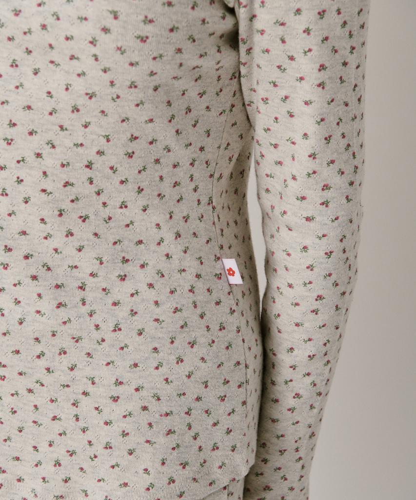 JUNEJUNE SPACE Patterned Henry Neck T-Shirt_Melange