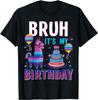 Bruh Its My Birthday Llama Pinata Funny Bday Kids Boys T-Shirt