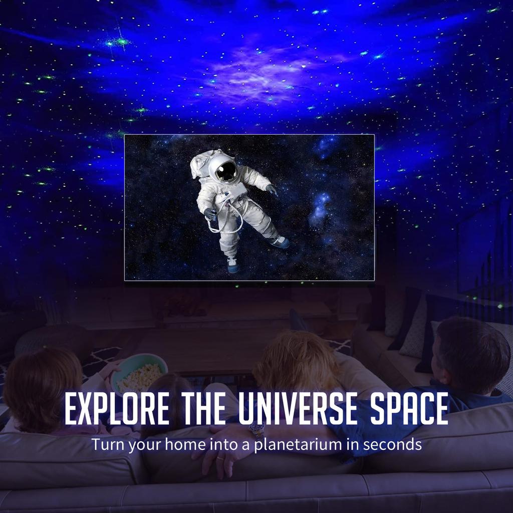 FLRYBRG Astronaut Galaxy Projector, Star Projector Galaxy Night Light - Astronaut Light Projector, Starry Sky Nebula Ceiling LED Lamp, with Remote