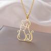 Cazador Cute Cat Dog Pendant Necklace for Women Girls Stainless Steel Jewelry Animal Pet Kitten Necklaces Gift 2026 Trend New