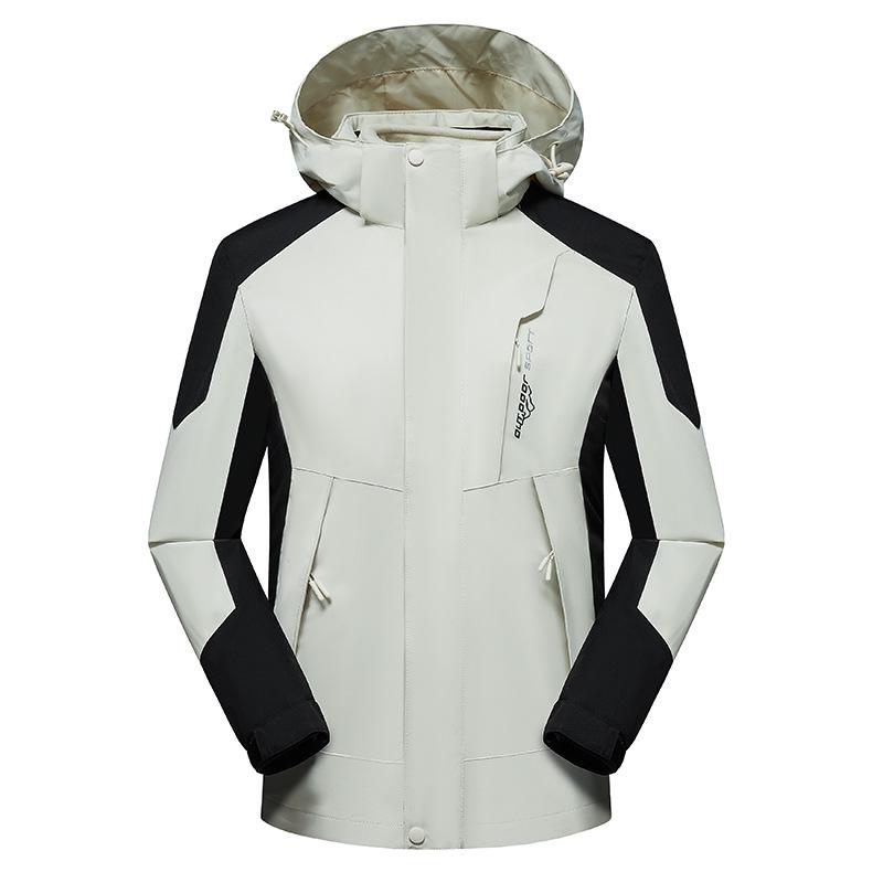 Unisex Autumn/Winter Waterproof Windproof Jacket with Detachable Layers for Outdoor Activities 6XL