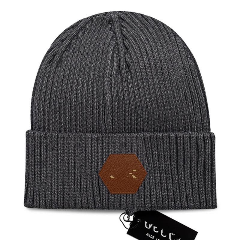 Herbst und Winter lu Modische hochwertige Wollmütze mit Schriftzug, Europäischer und Amerikanischer lässiger warmer Beanie, Strickmütze für Damen und Herren