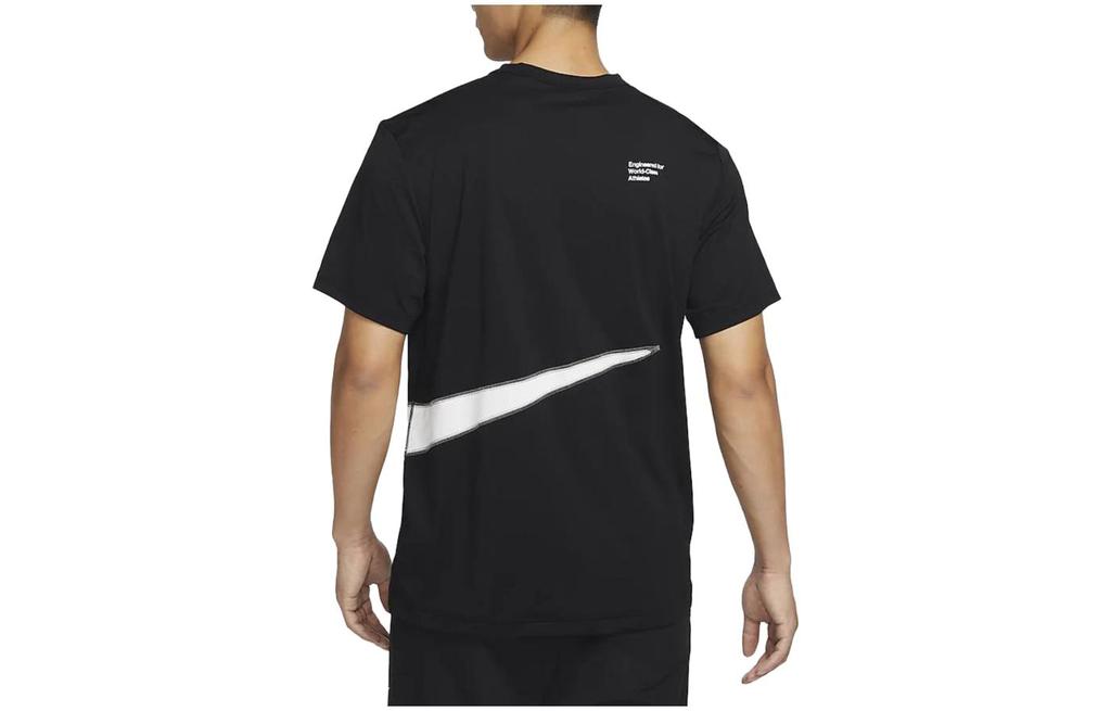 Nike T Shirts Men's Black/White Crew Neck Moderate Straight Fit FB8580-010