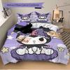3pcs Cute Kuromi Quilt Cover Set (1 Quilt Cover + 2 Pillowcases Without Pillow Core), High-Definition Printing for Home and Dormitory.H014