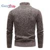 Cozy Up Men's Autumn and Winter Solid Thickened and Padded High-Collar Sweater