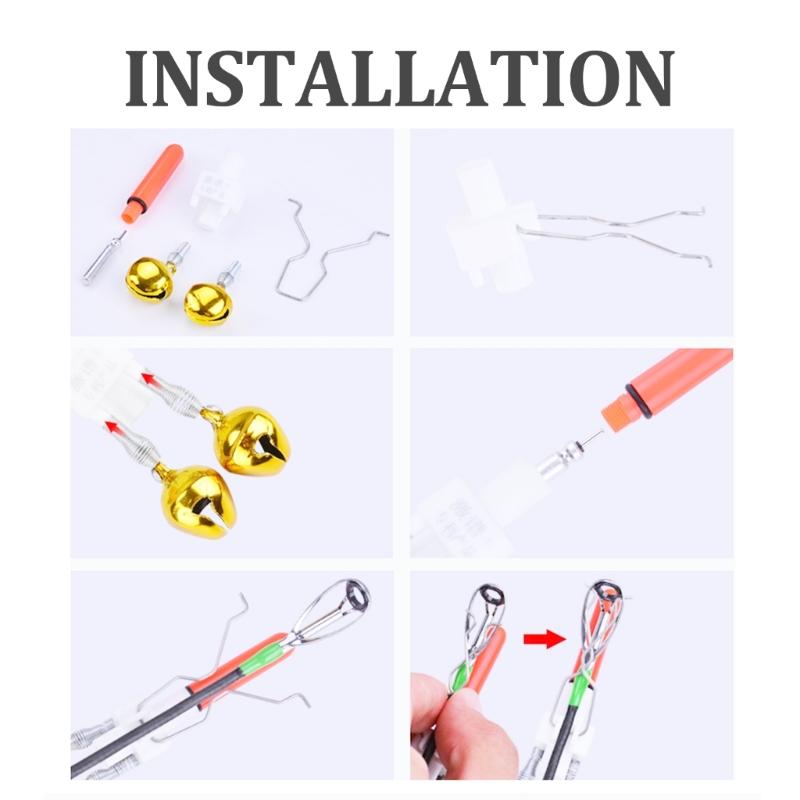 Fishing Bites Alarm Indicator Fishing Bells Clip with LED Light Night Sea Fishing Rod Fishing Bites Alarm Indicator
