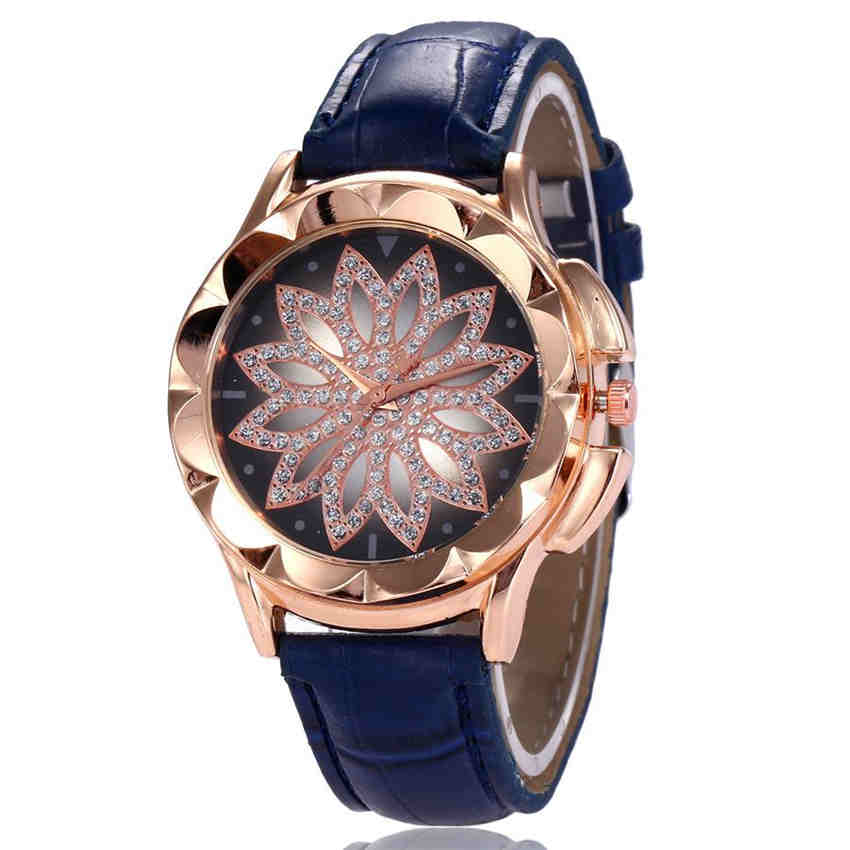Fashion Females Quartz Watches Leather Band Big Dial Bracelet Women Wristwatch Watch