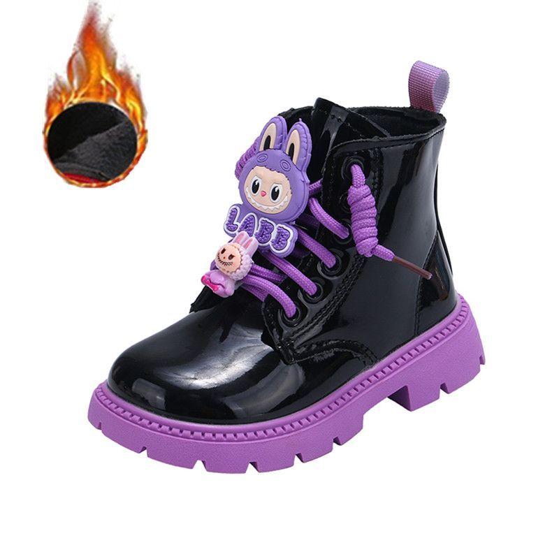 Fashionable and Cute Short Boots for Girls, Autumn and Winter Children's Fleece Boots