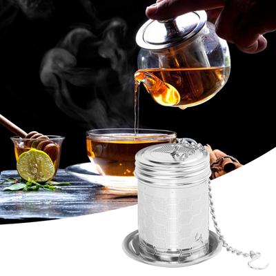 Tea Infuser Food Grade Stainless Steel High Temperature Resistant Loose Tea Strainer Tea Diffuser Filter with Drip Trays And Chain Hook Tea