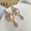 Pendant Earrings 1 Pair Dangle Royal Court Design Faux Pearl Geometric Pattern Classical Temperament Dress Up Ornamental Retro Baroque Stud