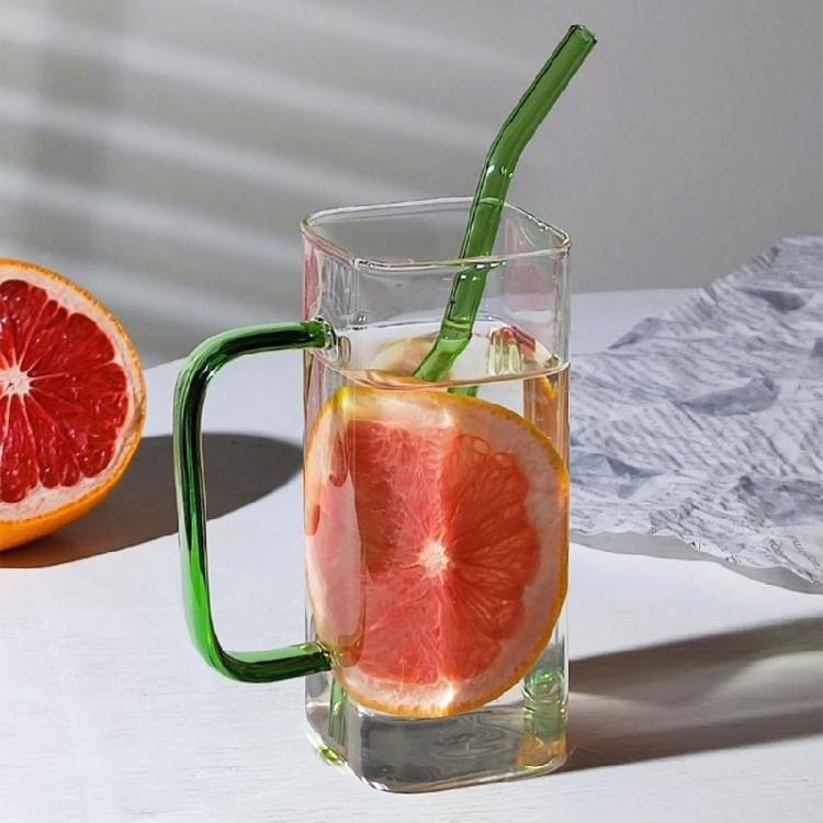 Colorful Glasses Drinkware Coffee Cup Square Shaped Cup for Cocktails Beverage