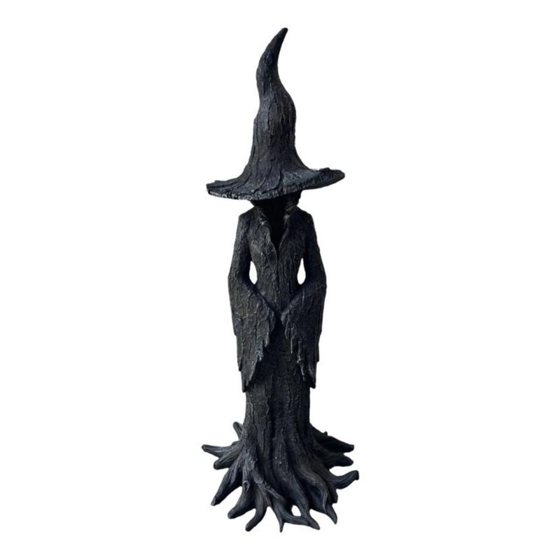 Detailed Halloween Witch Figurine Premium Resin Craft Witch Sculpture Perfect For Season Holiday Mantels Display 1