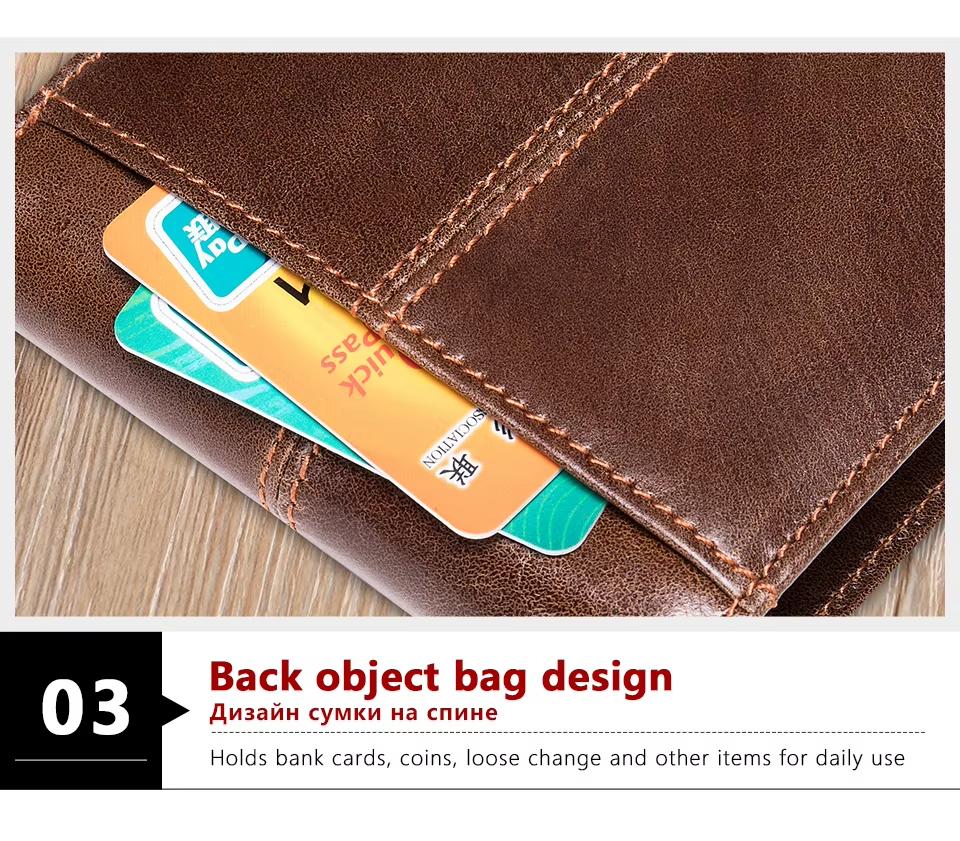 Genuine Leather RFID Wallet for Men with Coin Purse Cardholder Money Bags