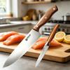 Professional Chef's Knife 5Cr15Mov Stainless Steel Meat Cleaver Santoku Knife Kitchen Vegetable Slicing Knife