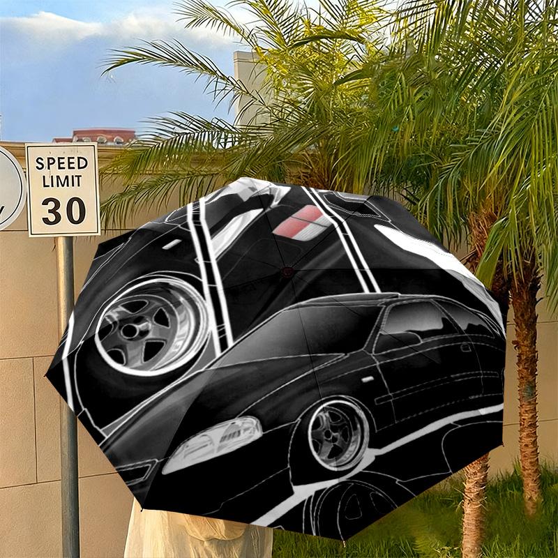 1PC Stylish Car Automatic Umbrella - Suitable Travel Outdoor Portable Umbrella Birthday Gift Daily Essentials