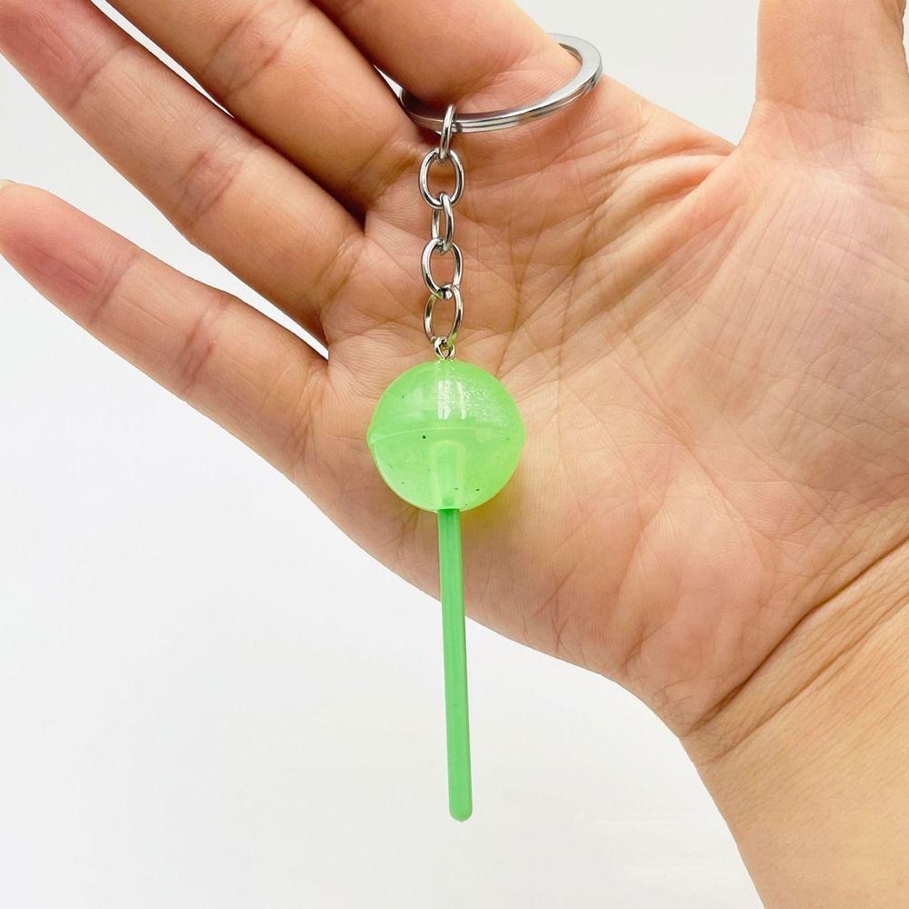Transparent Lollipop Keychain 3D Food Candy Key Rings Lovely Simulation Lollipop  Men Women
