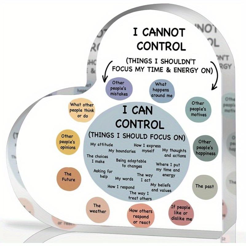 

Mental Health Decor – Counselor Sign Things I Can Control . Acrylic Heart, Therapist Office Art. For Office, Home. чистий
