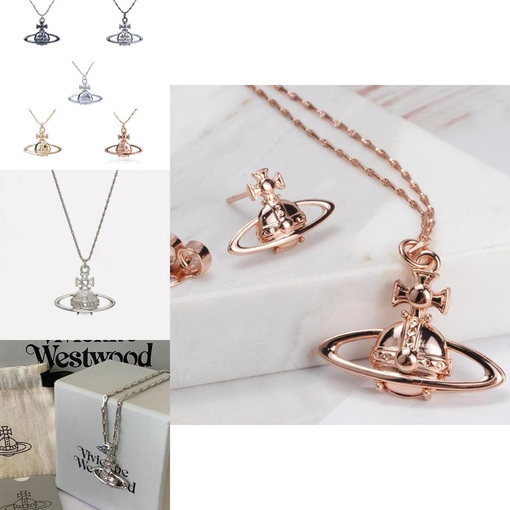 Vivienne Westwood Suzie Collection Embossed Silver Necklace And Bracelet U-shaped And Geometric Design Copper Material Electroplated Collarbone Chain
