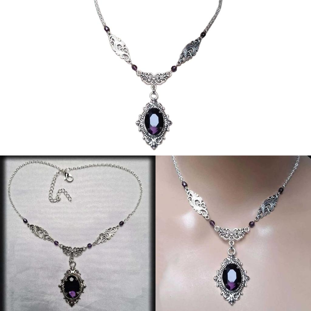 Gothic Steampunk Necklace With Geometric Alloy Pendant And Cross Chain For Women