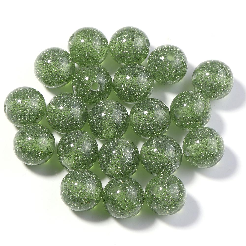 20pcs/lot 12mm Gypsophila Resin Beads Colorful Glitter Beads Round Loose Spacer Beads For Jewelry Making DIY Necklace Bracelet