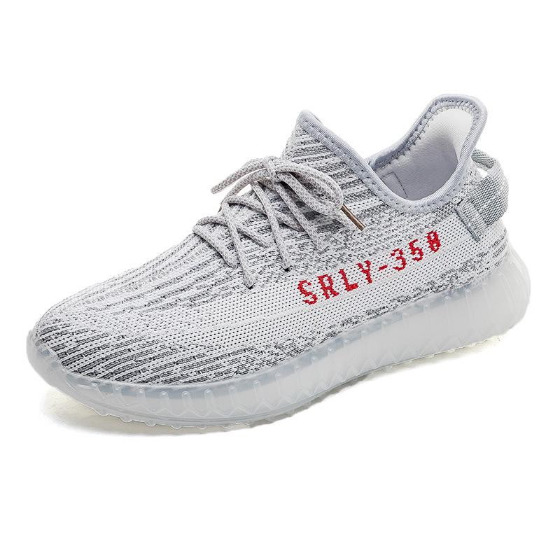 Pantofi de cuplu pantofi de cocos fund de popcorn adidași tricotati cu musca pantofi de alergare casual versatili noi pentru femei 2025