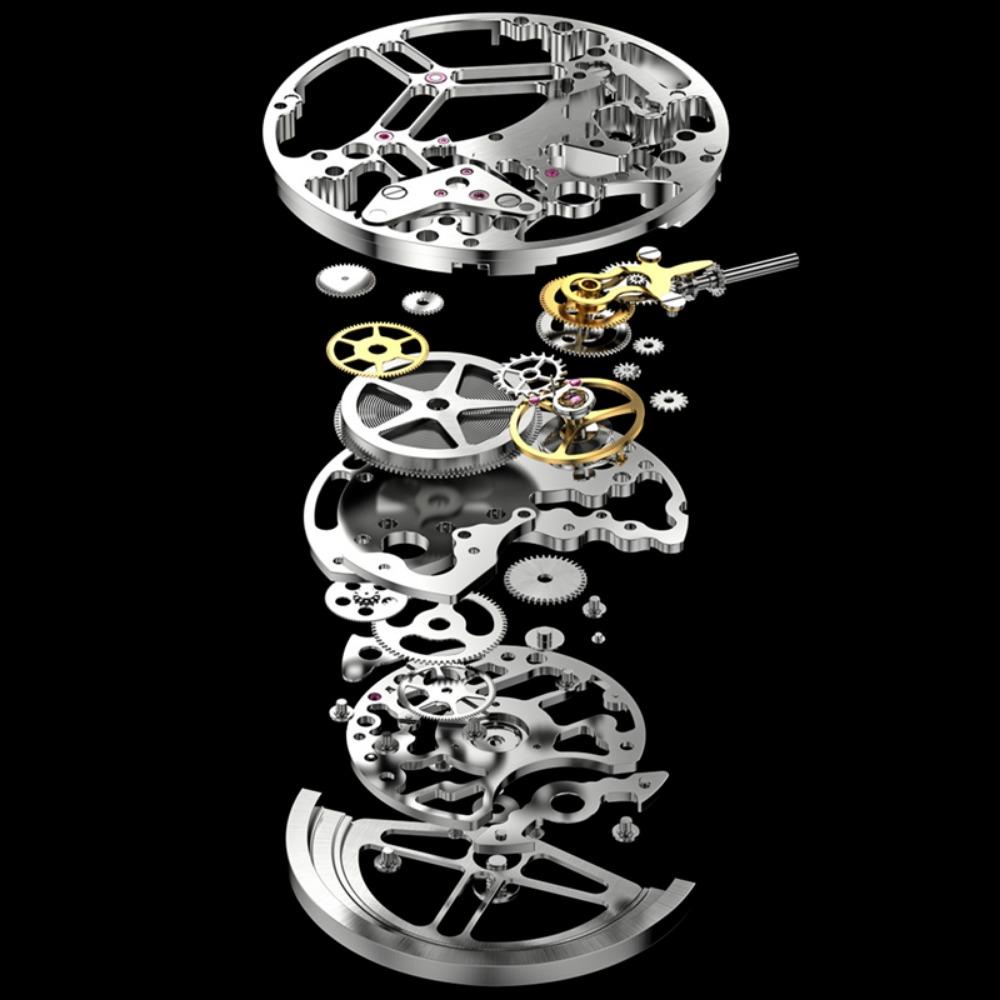 OUPINKE Men's Watch Automatic Mechanical Watch Hollow Business Waterproof Mechanical High-end Watch
