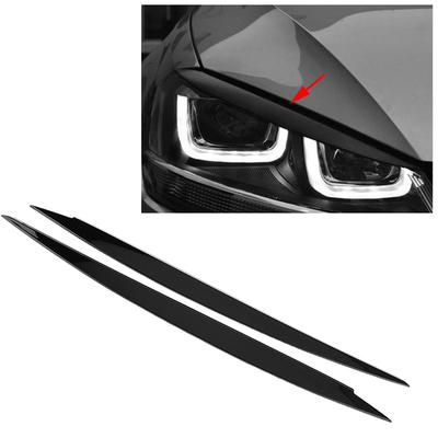 1 Pair Car Headlight Eyebrow Cover Trim Stickers for  7 GTI 2013-2018 Gloss Black Car Eyelids Lids ABS Carbon Stickers