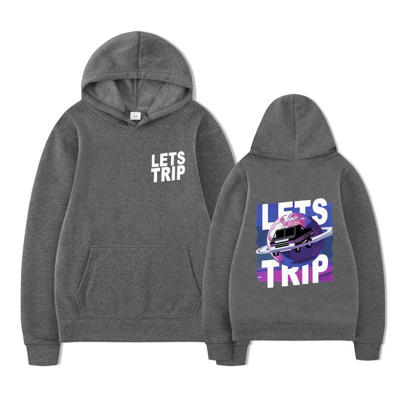 Autumn LETS TRIP Letter Printed Men's Hoodie Y2K Clothes Vintage Fashion Unisex Long Sleeve Pullovers