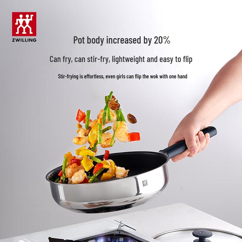 ZWILLING Silver Series 26cm Stainless Steel Non-stick Deep Frying Pan