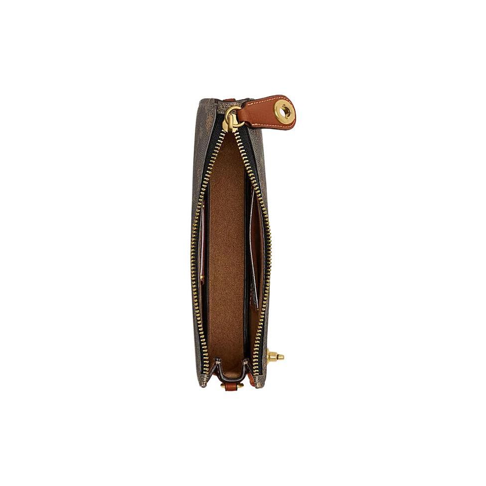 Coach Penn 21 Pferd und Kutsche Druck Reißverschluss Handtasche Damen Handtaschen Trüffel CM712-B4TXN