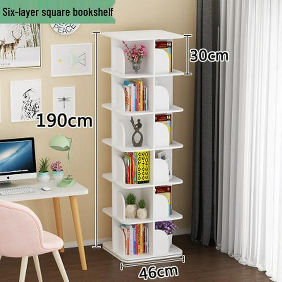 Estantería Giratoria Moderna Sencilla: Estantería Vertical de Pie, Ahorra Espacio, para Oficina o Hogar
