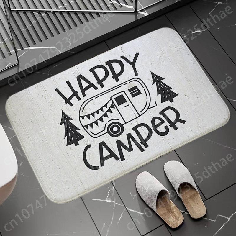 Happy Campers Doormat Instant Drying Mat Bathroom Rug Non-slip Entrance Nappa Skin Floor Mat Toilet Carpet Home Decor Bath Mat