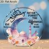 1pc Islamic Eid Mubarak Decoration - Round Acrylic Mosque & Design (Compatible with Islamic Decorations) - Ramadan Blessing Sign for Eid -Fitr