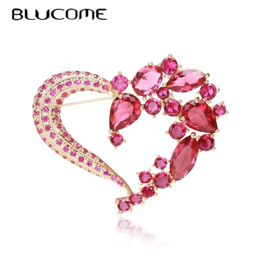 

Blucome новая креативная простая брошь в форме любви, элегантная булавка, темпераментный корсаж, женские ювелирные аксессуары красный