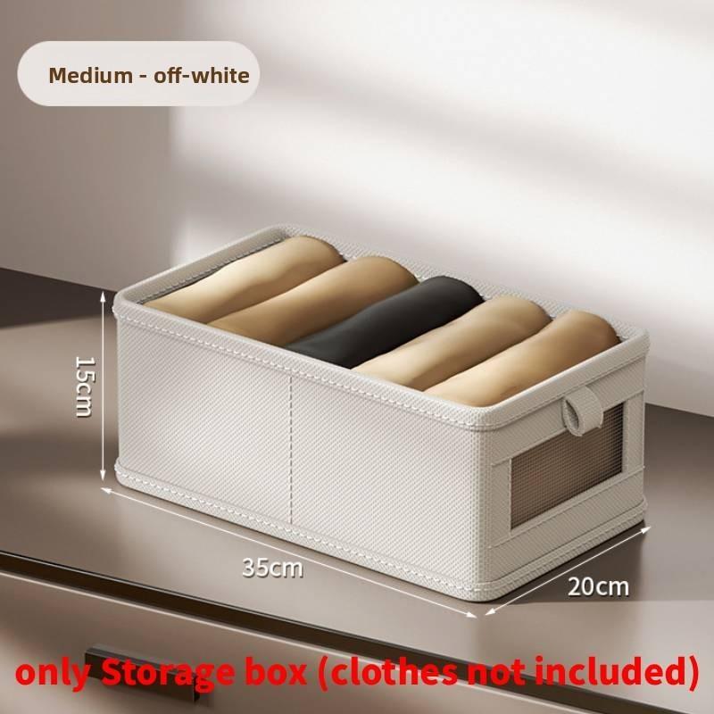 Cotton Linen Storage Box With Collapsible Organizer For Bedroom And Living Room
