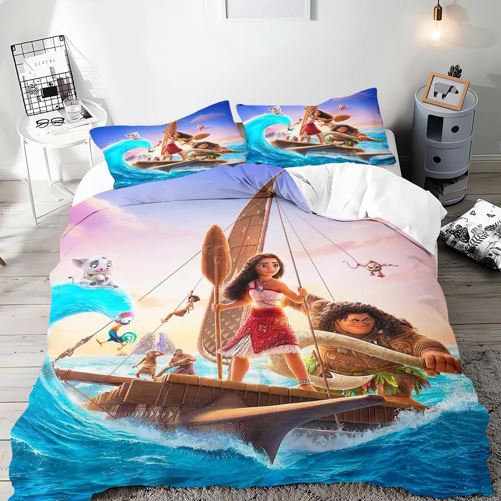 Moana Duvet Cover Set Comforter Bedding 3d Children'S Bedding Set 3-Piece 1 Quilt Cover King Size