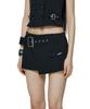 ROCKCAKE Wide Belt Wrap Skirt - Black