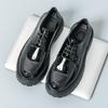 High-End Luxury Men's Leather Shoes Summer High-End Thick Bottom Fashion Bright Surface Slip-On Casual Loafers Leisure Shoes