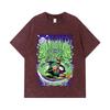 275 GSM Washed T-shirts 100% Cotton One Piece V9 Zoro Print Unisex Heavy Cotton T Shirt