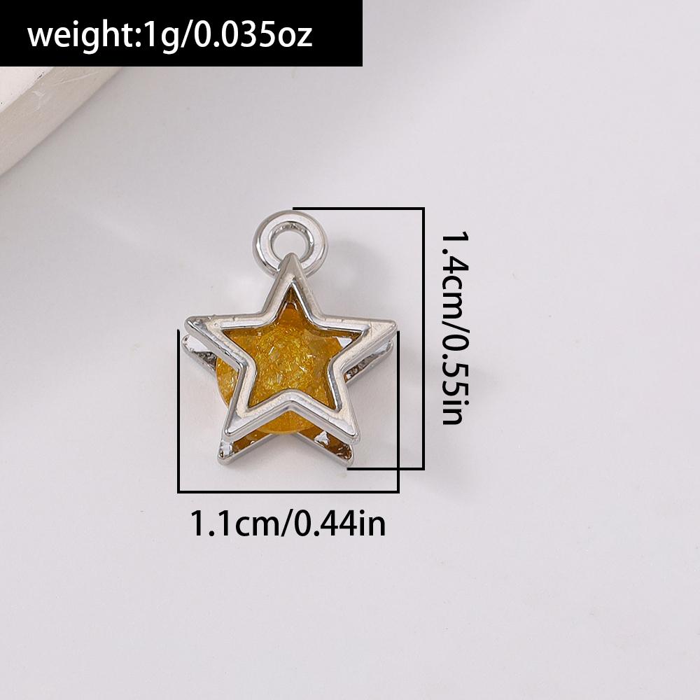 5pcs Cute Crystal Star Pendant Charms for Jewelry Making Earrings Bracelet Necklace DIY Handmade Accessories
