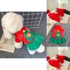 Cozy Polyester Red Christmas Dog Outfit With Merry Reindeer Sweater For Pets