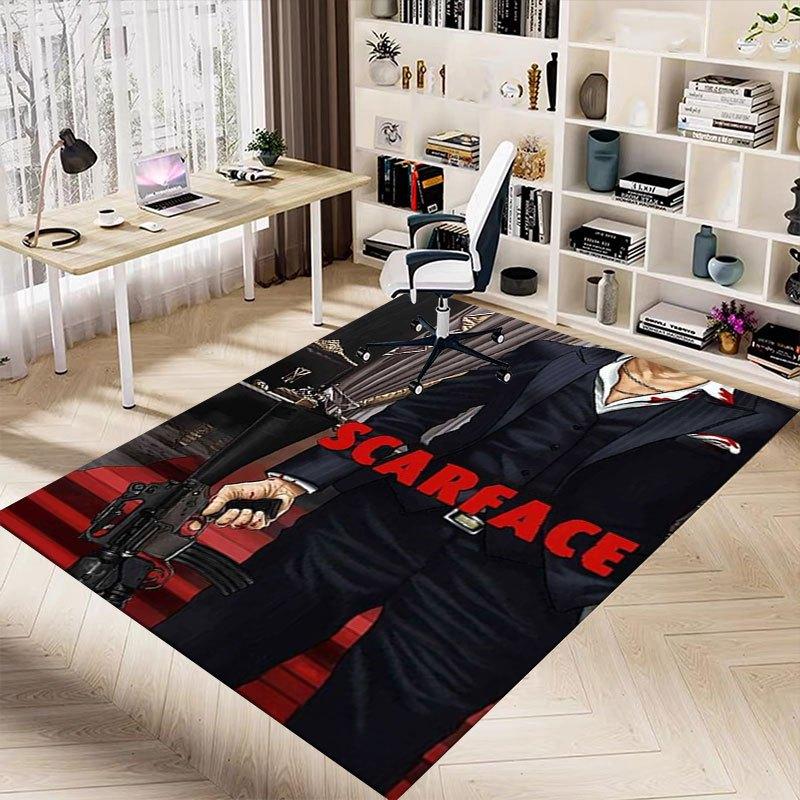 1pc Scarface Office Carpet Chair Mats Soft, Comfortable, All Season,Perfect for Home, Bedroom, or Office Decor, Perfect Gift for