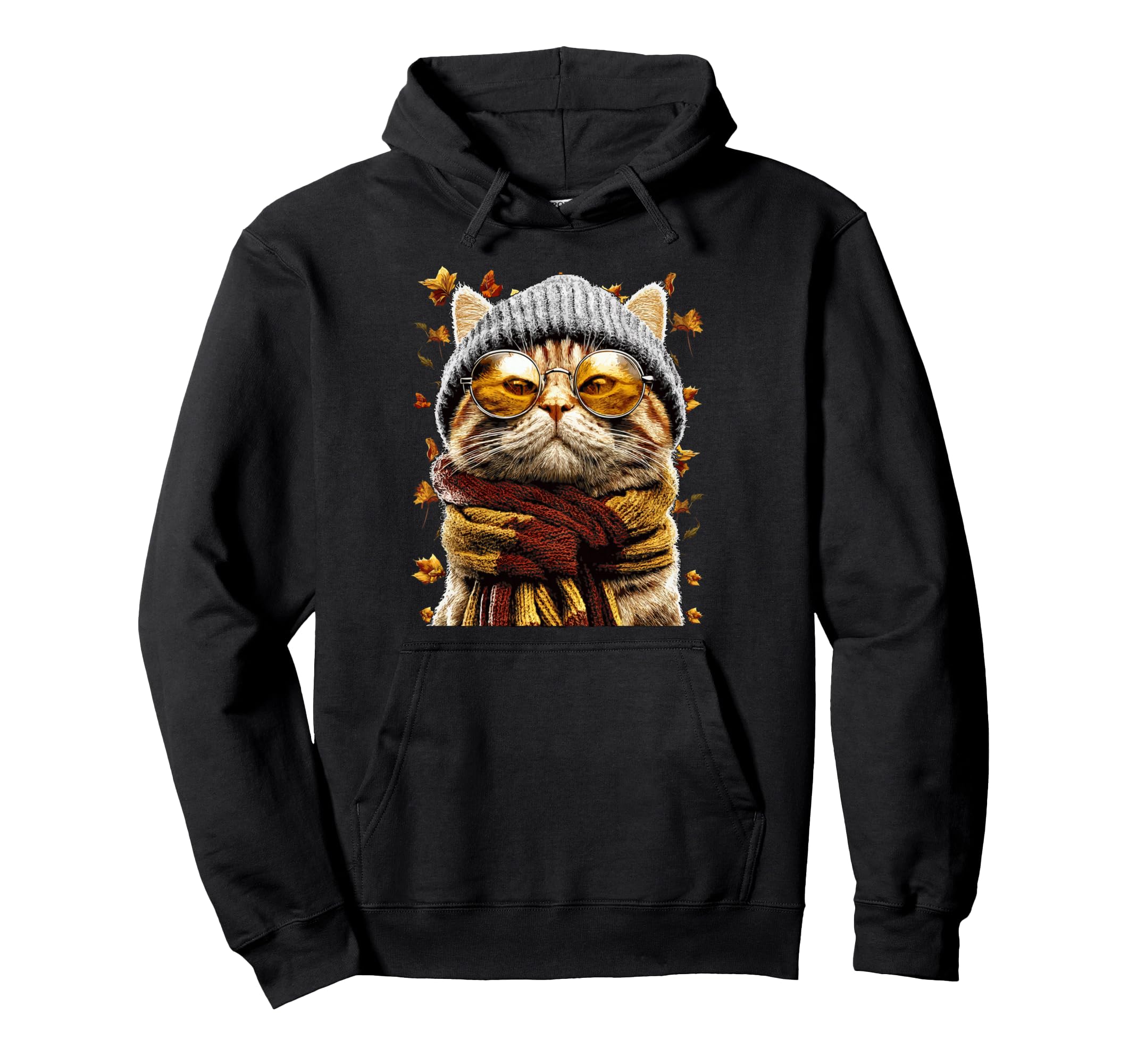 

Autumn tabby cat sunglasses autumn leaves cat animal hoodie