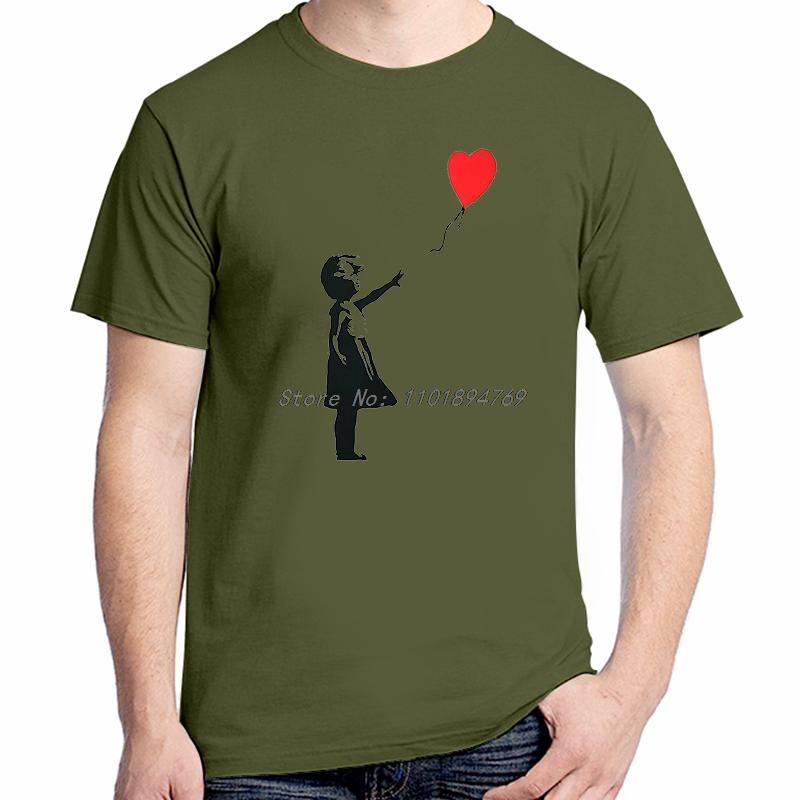 Girl With Balloon Heart Funny Graphic T Shirts Fashion Tees Tops Summer Cotton New Shirts And Tshirts Unisex Print T Shirt