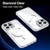 KEYSION Transparent Magnetic Case for MagSafe for iPhone 14 15 Pro Max Wireless Charging Shockproof Phone Cover for iPhone 14 15 Plus