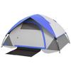 Two Man Single Room Dome Tent, with Accessories - Dark Blue/Grey